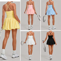 Robe de sport pour femme de haute qualité, séchage rapide, respirante, dos nu, pour tennis, golf, course à pied et entraînement, avec short intégré