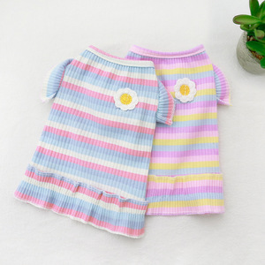 Vestido fino de primavera y verano para mascotas, de algodón a rayas, lindo para perros pequeños y gatos - Product Image 2