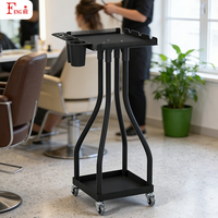 Chariot de Salon de Coiffure et Spa Noir à 2 Niveaux pour Extensions de Cheveux – Vente en Gros