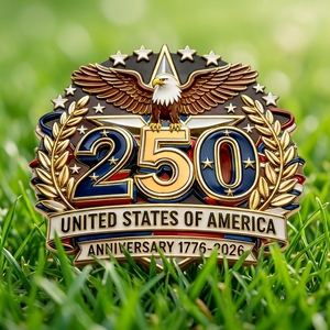 Pin Conmemorativo del 250 Aniversario de EE. UU. 1776-2026, Pin de Solapa Águila Calva "<span class=keywords><strong>Libertad</strong></span> y Herencia" de 42mm, Decoración Artesanal de Metal - Product Image 1