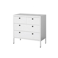 Meubles de salon de chevet en métal à 4 tiroirs Armoire de rangement cosmétique en acier avec tiroirs pour chambre à coucher