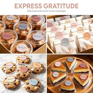 Wholesale 1.5 Inch Round Thank You Stickers Roll 1000 Pcs Morandi <b>Waterproof</b> Custom Logo Small Business Gift Packaging <b>Labels</b> - Product Image 5