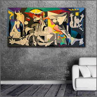 Impression sur toile d'art populaire Pablo-Picasso-Guernica, décoration de salon, art mural moderne, impression à l'encre imperméable encadrée