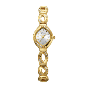 Elegant Dainty Gold-Tone Alloy <b>Case</b> Quartz <b>Watch</b> with Copper Dial & Jewelry Clasp for Daily Wear - Product Image 1
