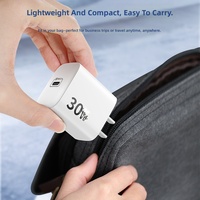 Cargador de Pared USB C con Protección Contra Incendios, Adaptador de Corriente GaN de 30W con Enchufe EU/US/UK para iPhone 15, 16 y 17