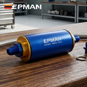 Filtro Carburante Universale EPMAN Inline 100 Micron ad Alto Flusso per Benzina e Diesel con Adattatori 6AN 8AN 10AN e Raccordi Barb da 8.6mm - Product Image 1