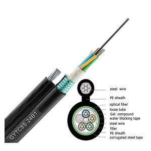 Câble <span class=keywords><strong>Ethernet</strong></span> à fibre optique personnalisé Gytc8S, 12-24 cœurs, tube lâche, torsion, figure 8, autoportant, coaxial, RJ45, G652D, extérieur - Product Image 2