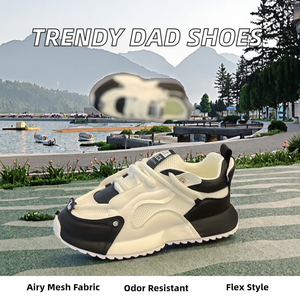 Baskets décontractées pour hommes, respirantes, en maille, anti-odeur, semelle extérieure en PVC, style papa, tendance et polyvalentes - Product Image 2