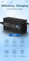 Chargeur de batterie Li-Ion/LIFEPO4 C600M 600W 90-120V/200-240V 4.5-20A pour moto, karting, jardin et tondeuse robotisée