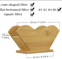Support en bois noir pour filtres à café et distributeur de serviettes avec porte-mouchoirs pour accessoires de cuisine et de cérémonie du thé