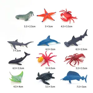 Mini ocean sea animal figure plastic pvc animal toys ocean fish toy assorted animals vinyl toys for promotion