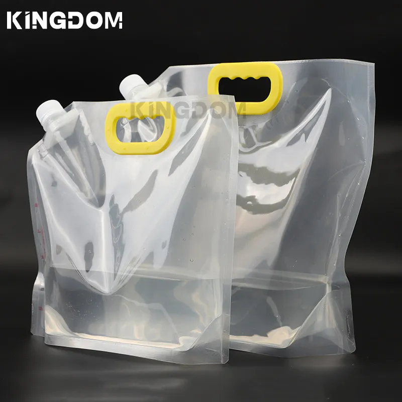 Factory wholesale plastic transparent stand up pouch liquid storage spout bag