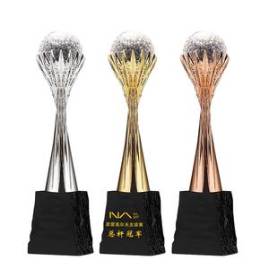 Usine de Shenzhen Vente en gros Crystal Awards Verre Trophée <span class=keywords><strong>golf</strong></span> football basket métal trophée sport récompense entreprise événements trophée - Product Image 1