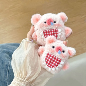 Étui pour écouteurs en peluche rose avec oreilles de <span class=keywords><strong>cochon</strong></span>, motif dessin animé, compatible avec les écouteurs Pro3 de 4e génération, <span class=keywords><strong>coque</strong></span> souple en silicone - Product Image 2