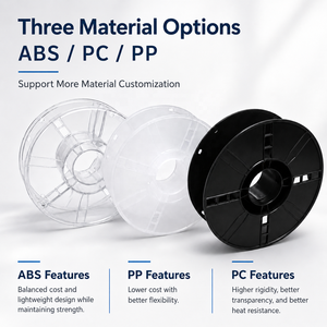 200mm Integrierte Leere <span class=keywords><strong>ABS</strong></span>/PP/PC Kunststoffspulen 1kg Wiederverwendbare 3D-Drucker Filament Spule OEM Großhandel - Product Image 2