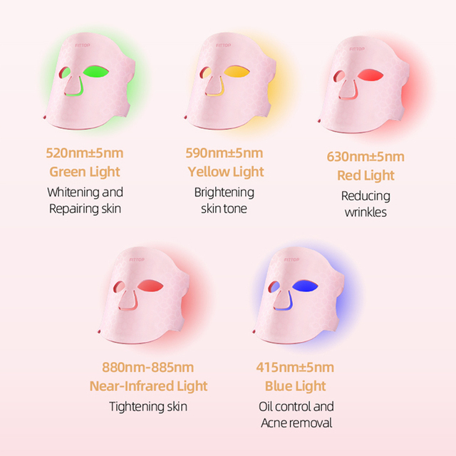Medical Grade OEM 415 520 590 630 880nm Led Beauty Face Mask Facial Silicone Near Infrared Led Light Therapy Mask Red Light Mask
