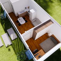 Boxspace Maison Conteneur Démontable Portable 12m x 3.8m avec 2 Chambres, Design Ferme, pour Supermarché et Usage Résidentiel