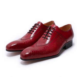Chaussures habillées Oxford formelles pour hommes avec imprimé peau de serpent, à lacets et bout pointu, idéales pour le bureau, les mariages et les soirées - Product Image 4