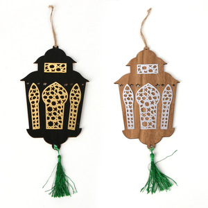 Décoration Ramadan en bois, Artisanat de décoration Aïd Moubarak, Ornement suspendu en bois en forme de lune pour la maison, Pendentif islamique musulman, Décoration Aïd Moubarak - Product Image 1