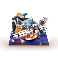 Puzzle 3D en bois Wincent : Station spatiale, Astronaute, Fusée, Satellite – Diorama DIY, Kit de Modélisme, Jouet Éducatif STEM, Cadeau pour Enfants