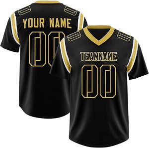 Camiseta de fútbol negra y dorada para hombre, cuello en V, manga corta, estampado sublimado, nombre del equipo, nombre del jugador 00, para hombre adulto - Product Image 4