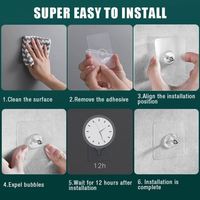 Crochets muraux autocollants en promotion – Supports muraux étanches et durables transparents pour cuisine et salle de bain (sans vis)