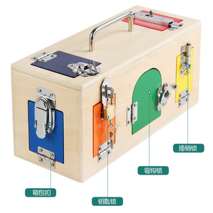 モンテッソーリ教育玩具 木製 10-in-1 ロックボックス アクティビティトイ 幼児向け 3-6歳 就学前教育玩具 細かい運動能力 - Product Image 3