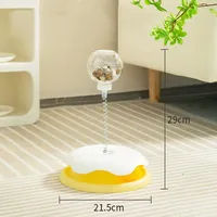 Jouet distributeur de nourriture interactif pour chat d'intérieur en plastique, boule rotative à 360° pour un repas lent et un jeu de puzzle anti-ennui