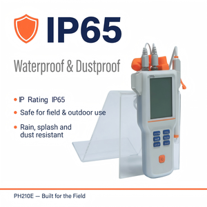 pH-mètre portable PH210E avec batterie au lithium rechargeable et rétroéclairage pour la mesure rapide sur site/de la qualité de l'eau - Product Image 4