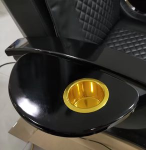 เก้าอี้นวดเท้าหรูหราสีทอง พร้อมปั๊มระบายน้ำ มีไฟและฟังก์ชั่นนวดน้ำวน สำหรับร้านเสริมสวย - Product Image 2