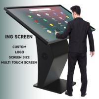 Fábrica 55 65 pulgadas K-forma Base LCD Pantalla táctil Información Pantalla digital interactiva Quiosco Pantalla táctil