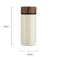 Logo Kustom 200ml 316 Stainless Steel Smart Thermos, Tutup Motif Kayu Botol Air Mini Saku Berinsulasi dengan Tampilan Suhu.