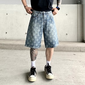 ファッションストーンウォッシュプリントメンズショーツブルージーンズメンズカジュアルパンツハイストリートデザイナーバイブヒップホップメンズジーンズ