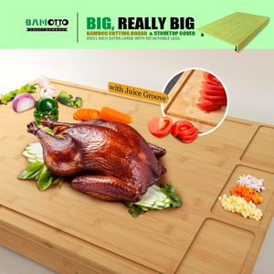 Tabla de Cortar de Bambú Bamotto de 30x21 Pulgadas con Patas Desmontables, Protector de Encimera de Cocina - Product Image 4