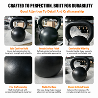 Kettlebell en fonte massif TOPTONS, 4-32 kg, peint en noir, pour entraînement de force
