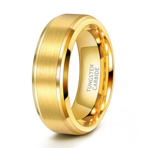 Tempusort Klassische 6mm 8mm <span class=keywords><strong>Wolframringe</strong></span> Vergoldet für Paare Personalisierter Schmuck Gebürstete Herren-Eheringe Dropshipping - Product Image 2