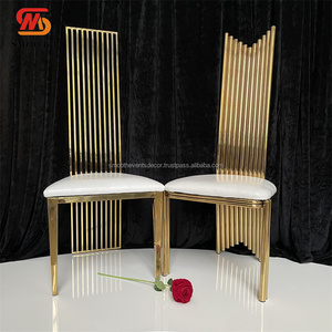 Sillas de Comedor de Lujo SMOOTH con Respaldo Alto y Estructura de Acero Inoxidable, Directas de Fábrica, para Salones de Banquetes y Bodas - Product Image 2