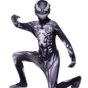 Combinaison Venom noire imprimée en spandex pour Halloween, cosplay, enfants, garçons, jeu de rôle Spiderman, street fashionista - Product Image 5