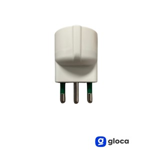 Adaptateur de prise Schuko Gloca 10A 250V AC blanc, norme italienne, pour appareils électroménagers, utilisation domestique et en voyage - Product Image 4