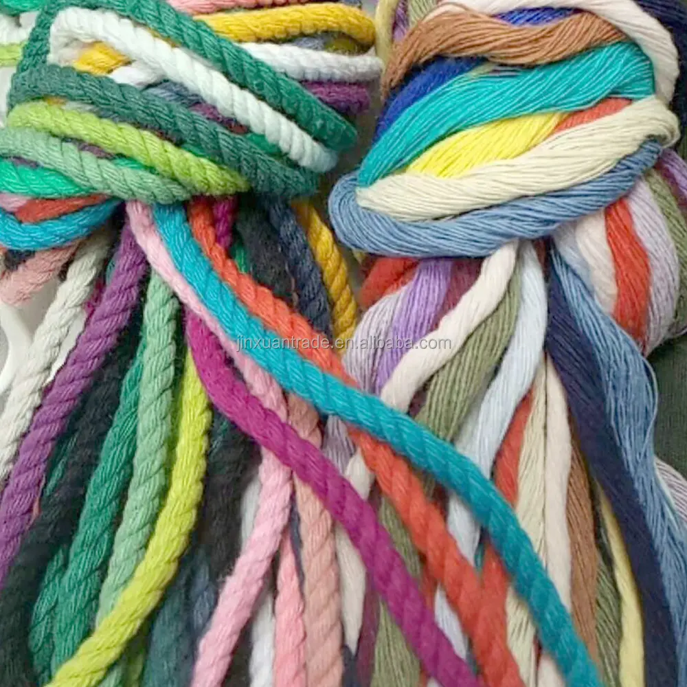 Fabricante Cabo De Macramé Corda Macrame 100% Algodão 3mm Único Fio de Algodão Corda Macrame