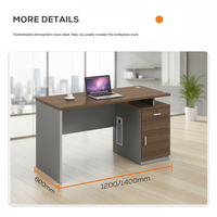 Bureau de direction moderne et minimaliste en bois, design modulaire, tiroirs de rangement, bureau d'ordinateur durable et écologique pour le bureau