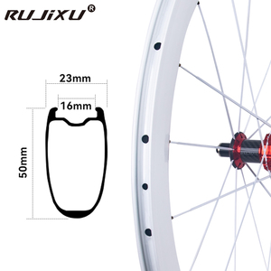 Juego de ruedas RUJIXU 700C Superficie lacada blanca 50mm V/C Freno de disco Juego de ruedas de aluminio - Product Image 4