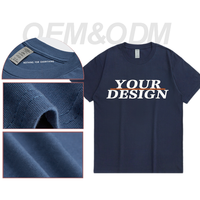 Camiseta de Algodón Tejido de 220 g/m², Lisa, para Hombre, Talla Grande, de Alta Calidad, con Logotipo Personalizado Impreso en Serigrafía