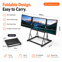 Extenseur d'écran triple pour ordinateur portable, écran tactile, moniteur portable, affichage à 3 écrans, poste de travail multi-écrans pour usage professionnel