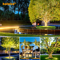 Vente chaude décoratif pilier éclairage palmier/cocotier arbre cerceau lampes LED extérieur arbre projecteur colonne arbre anneau lumière
