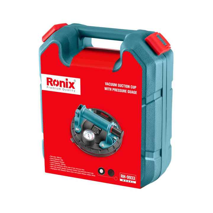 罗尼克斯rh-9933 8英寸真空玻璃吸盘,带压力表,用于重型光滑表面和