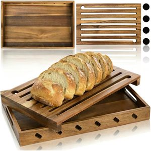 Bandejas de madera maciza para pan, platos de madera para exhibir pasteles y repostería, platos rectangulares para sushi. - Product Image 1