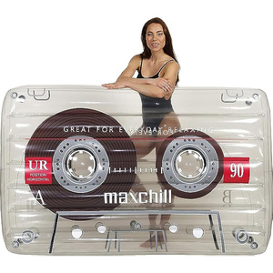 Retro Cassette Tape PVC <b>Inflatable</b> Pool <b>Float</b> Summer Beach Lounger for Adults - Product Image 1