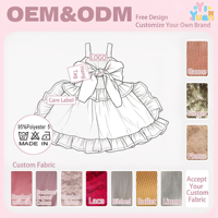 Robe d'été sans manches à volants et grand nœud en gingham rouge sur mesure avec bretelles en dentelle pour filles – Tenue de fête pour enfants