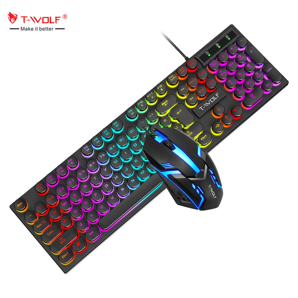 TF270 RGB Keyboard & Mouse Gaming Combo - Retro Punk Style